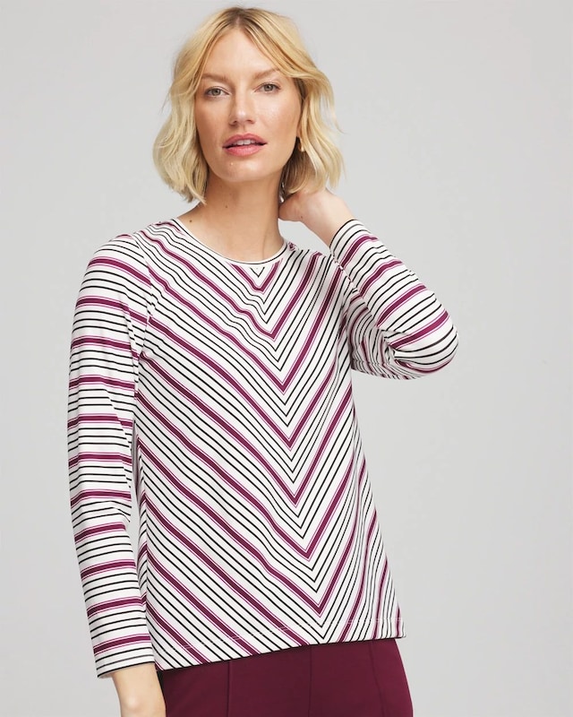 Zenergy Soft Brushed Striped Top